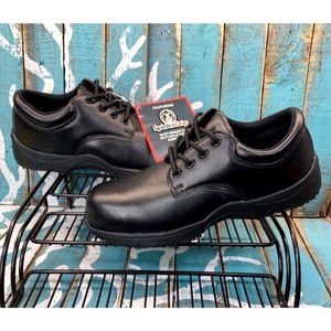 NWT MENS SLIPGRIPS STEEL TOE SLIP-RESISTANT OXFORD PROFESSIONAL SHOES